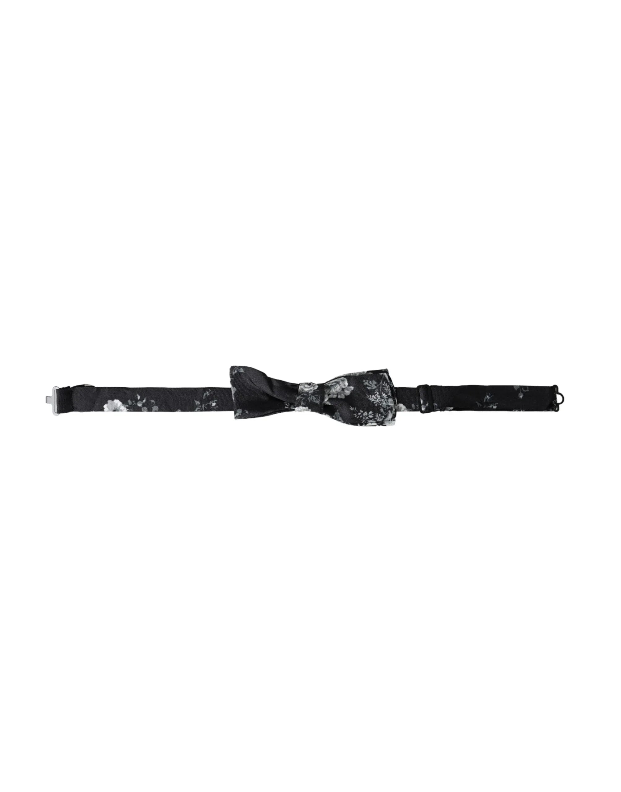 Dolce & Gabbana Black Floral Fantasy Adjustable Neck Men Bow Tie - Zeiniez