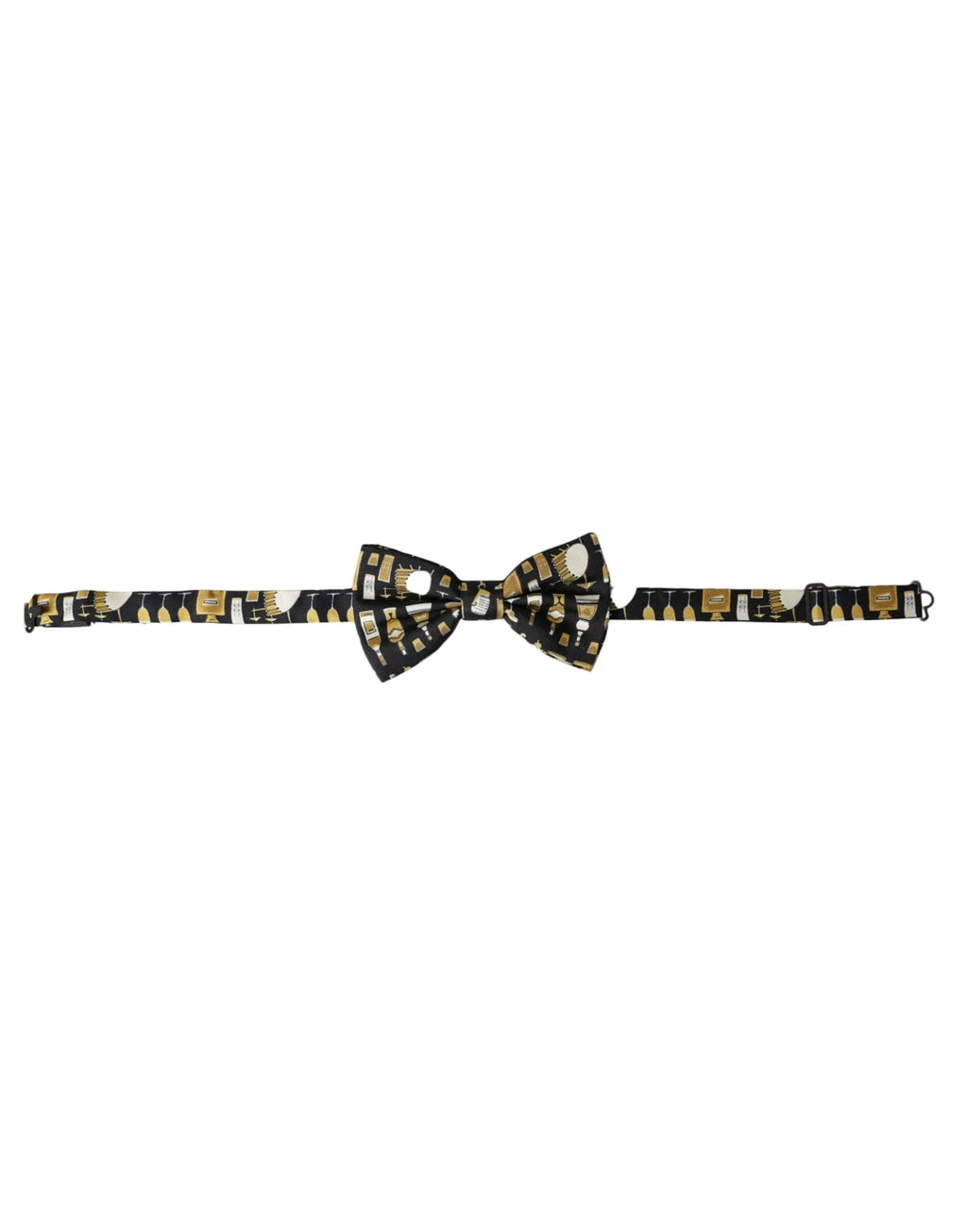 Dolce & Gabbana Black Silk Cocktail Adjustable Neck Men Bow Tie - Zeiniez