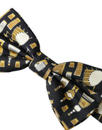 Dolce & Gabbana Black Silk Cocktail Adjustable Neck Men Bow Tie - Zeiniez