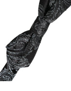 Dolce & Gabbana Black Silk Jacquard Adjustable Neck Men Bow Tie - Zeiniez