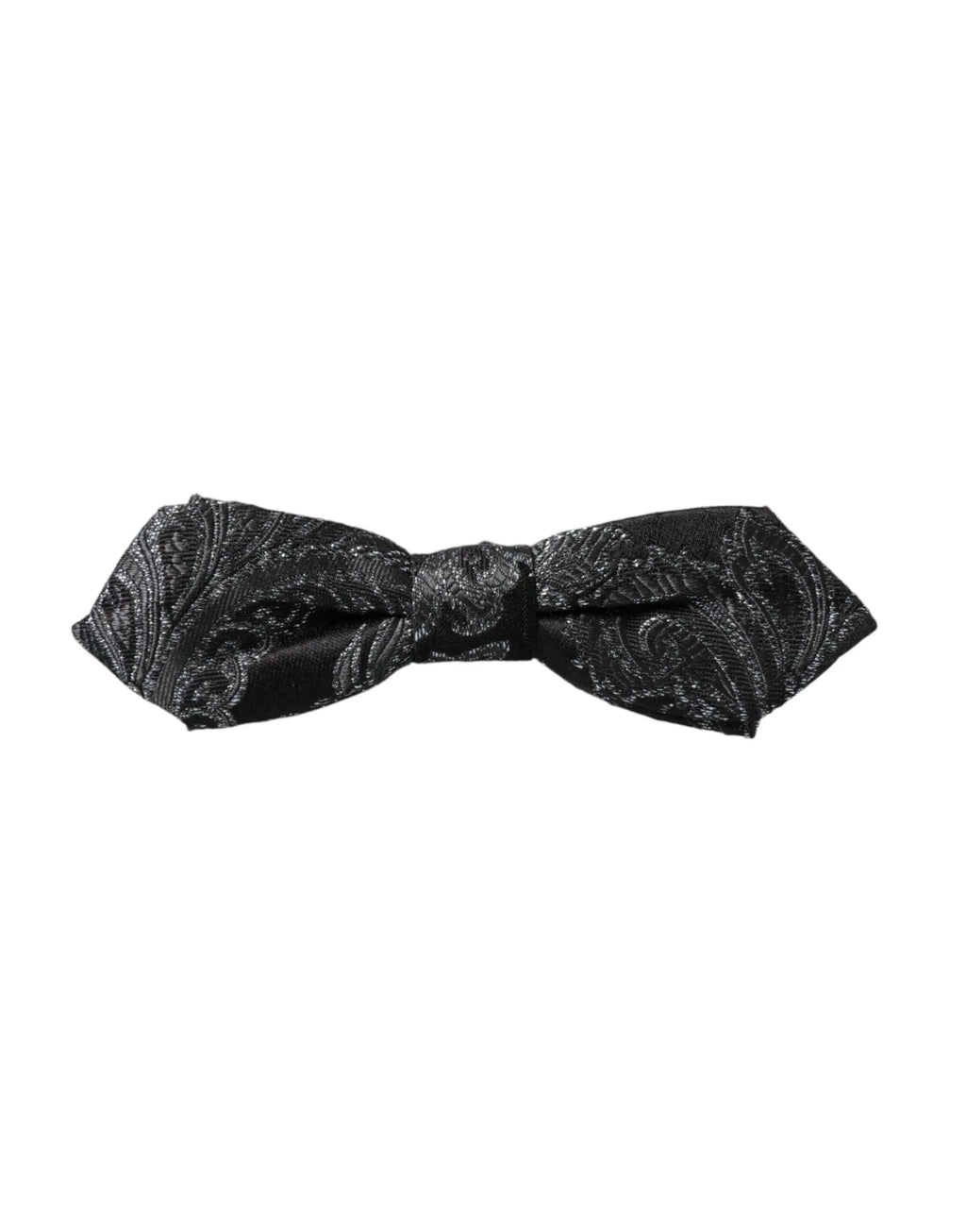 Dolce & Gabbana Black Silk Jacquard Adjustable Neck Men Bow Tie - Zeiniez