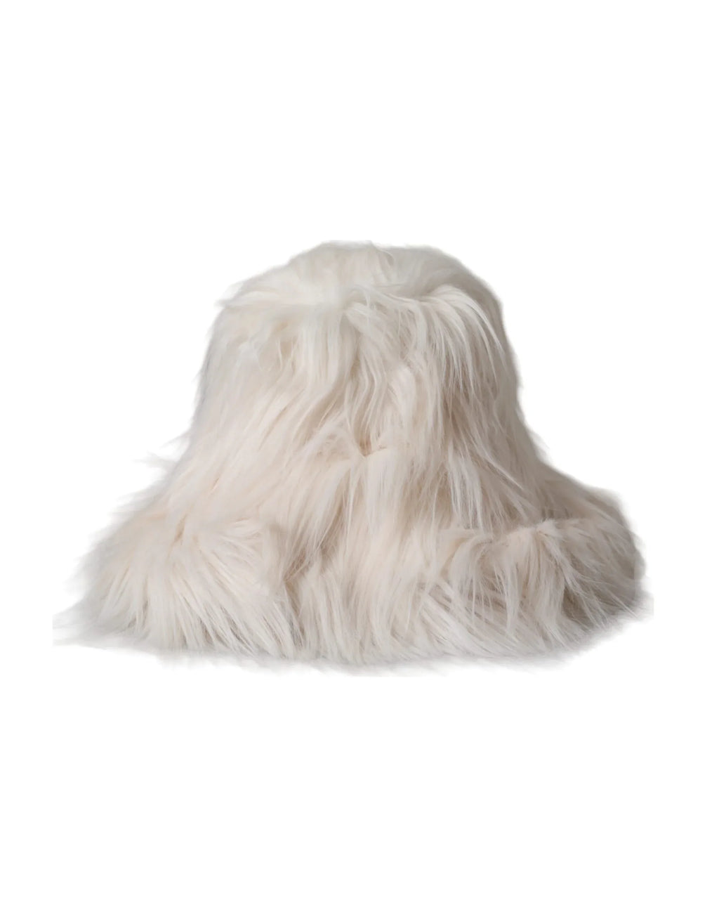 Dolce & Gabbana Off White Acrylic Fur Womens Bucket Hat - Zeiniez