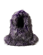 Dolce & Gabbana Purple Faux Fur Whole Head Wrap Hat - Zeiniez
