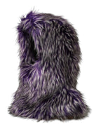 Dolce & Gabbana Purple Faux Fur Whole Head Wrap Hat - Zeiniez