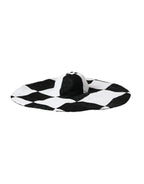 Dolce & Gabbana Black White Checkered Wide Brim Floppy Hat - Zeiniez