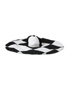 Dolce & Gabbana Black White Checkered Wide Brim Floppy Hat - Zeiniez