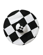 Dolce & Gabbana Black White Checkered Wide Brim Floppy Hat - Zeiniez