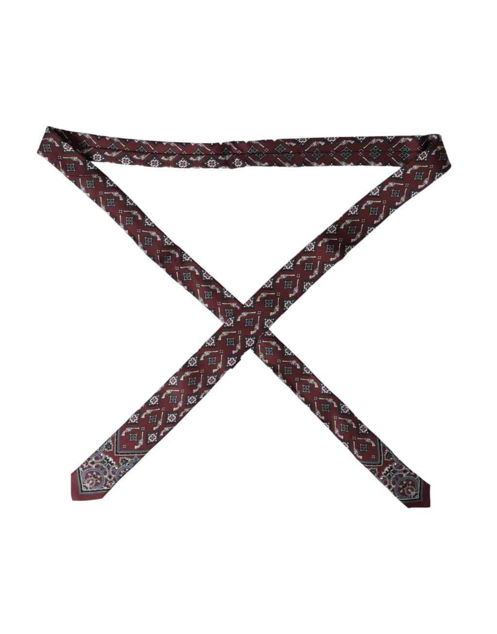 Dolce & Gabbana Bordeaux Printed 100% Silk Adjustable Men Tie - Zeiniez