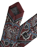 Dolce & Gabbana Bordeaux Printed 100% Silk Adjustable Men Tie - Zeiniez
