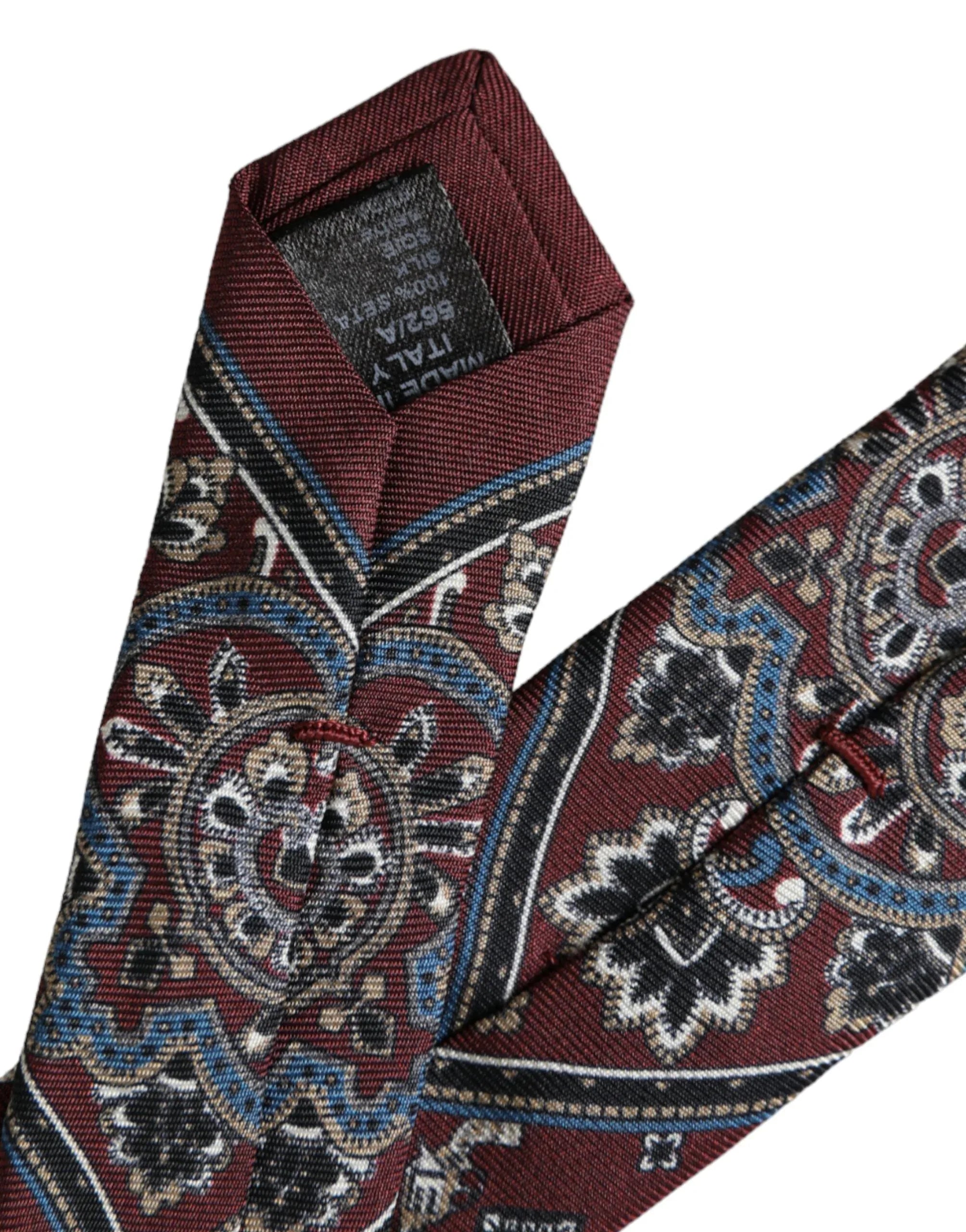 Dolce & Gabbana Bordeaux Printed 100% Silk Adjustable Men Tie - Zeiniez