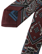 Dolce & Gabbana Bordeaux Printed 100% Silk Adjustable Men Tie - Zeiniez