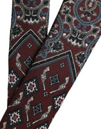Dolce & Gabbana Bordeaux Printed 100% Silk Adjustable Men Tie - Zeiniez