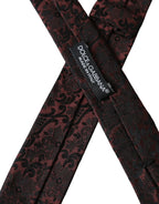 Dolce & Gabbana Maroon Floral Fantasy Silk Adjustable Men Tie - Zeiniez