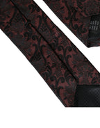 Dolce & Gabbana Maroon Floral Fantasy Silk Adjustable Men Tie - Zeiniez