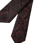 Dolce & Gabbana Maroon Floral Fantasy Silk Adjustable Men Tie - Zeiniez