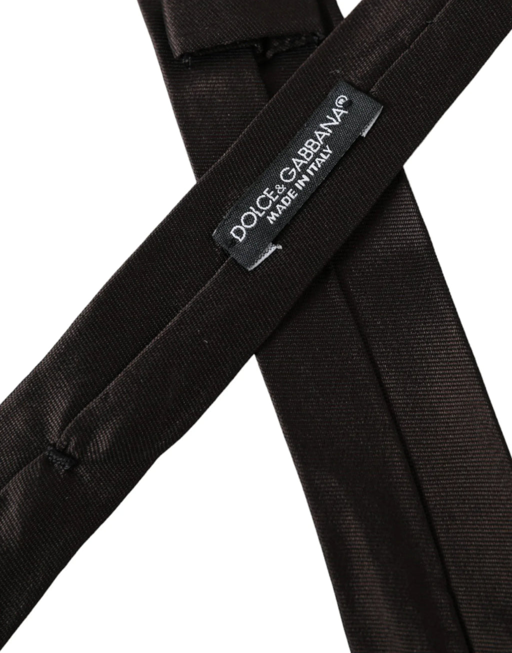 Dolce & Gabbana Brown Solid 100% Silk Adjustable Tie - Zeiniez