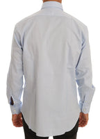 Cavalli Light Blue Cotton Slim Fit Dress Shirt - Zeiniez