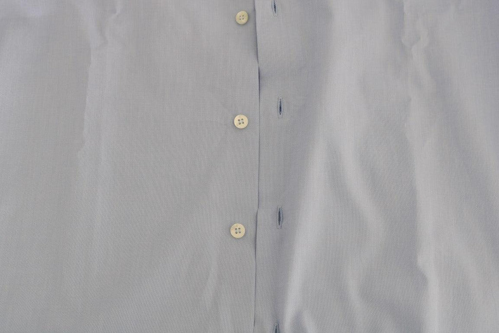 Cavalli Light Blue Cotton Slim Fit Dress Shirt - Zeiniez