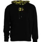Dolce & Gabbana Black Logo Cotton Hooded Sweatshirt Sweater - Zeiniez