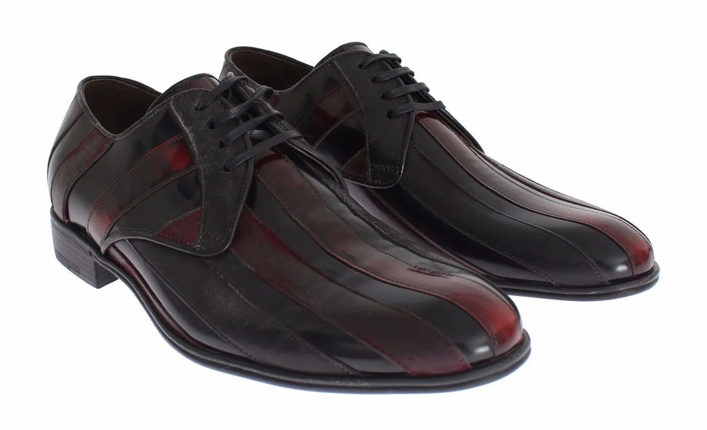 Dolce & Gabbana Black Bordeaux Leather Dress Formal Shoes Dolce & Gabbana