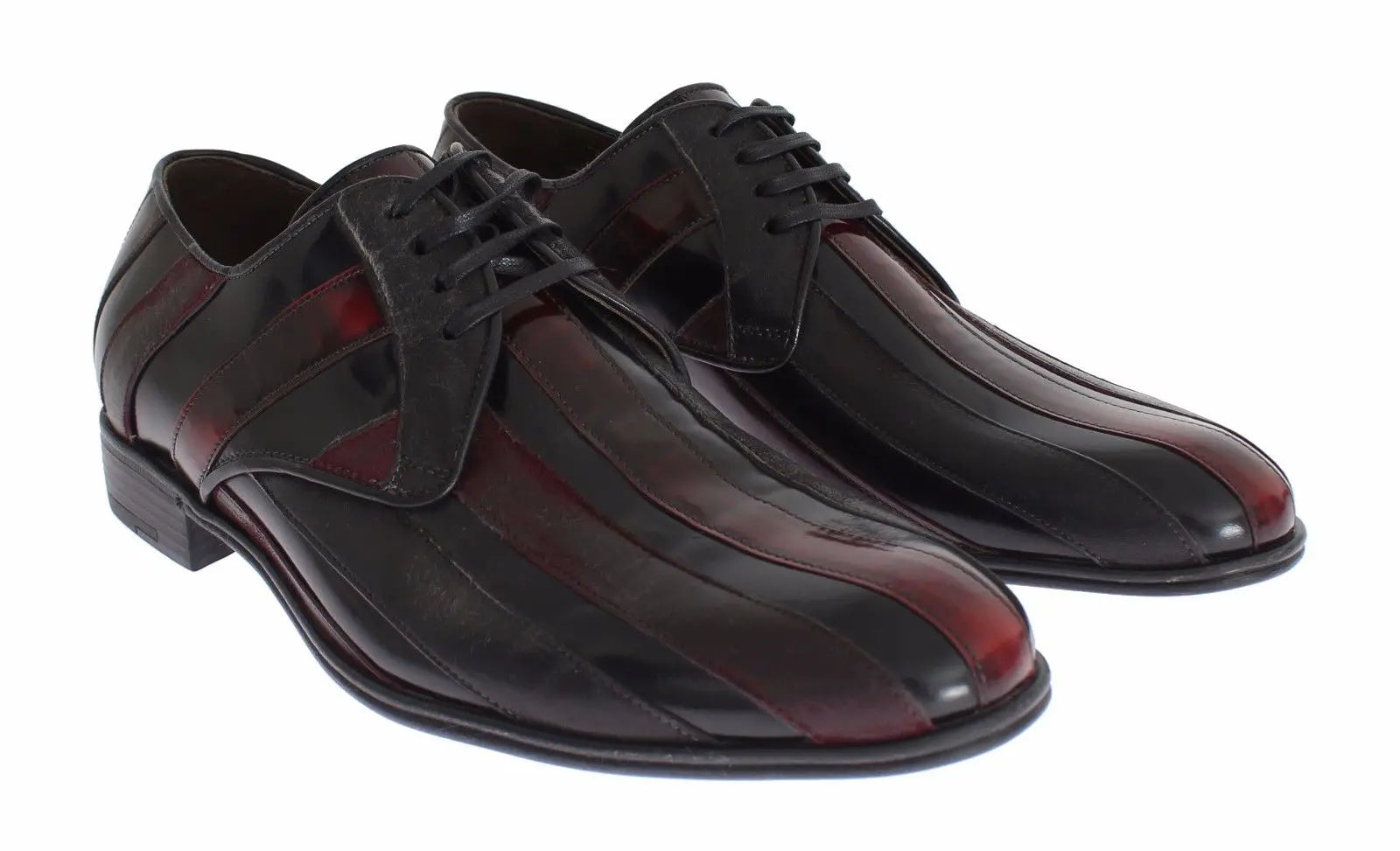 Dolce & Gabbana Black Bordeaux Leather Dress Formal Shoes Dolce & Gabbana