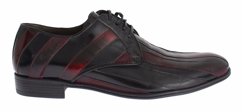 Dolce & Gabbana Black Bordeaux Leather Dress Formal Shoes Dolce & Gabbana