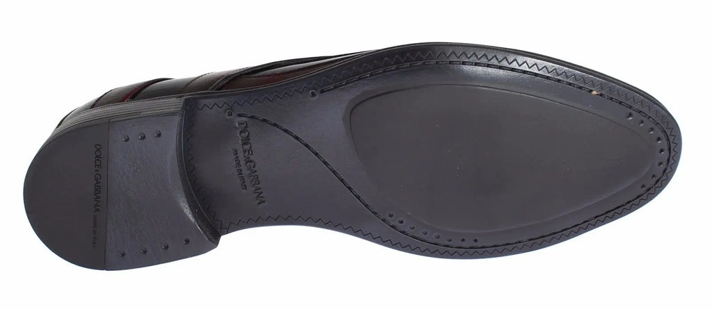Dolce & Gabbana Black Bordeaux Leather Dress Formal Shoes Dolce & Gabbana