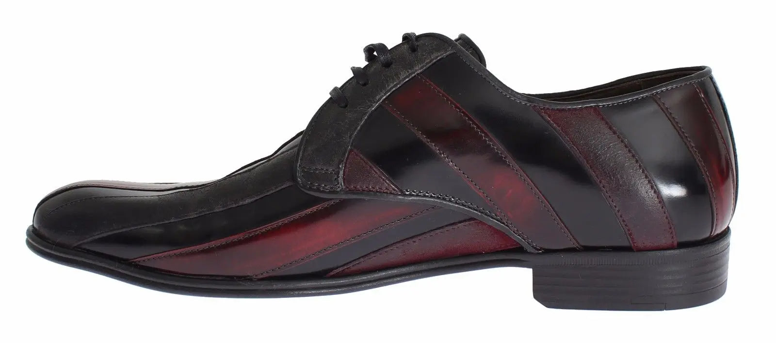 Dolce & Gabbana Black Bordeaux Leather Dress Formal Shoes Dolce & Gabbana