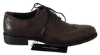 Dolce & Gabbana Brown Leather Brogue Derby Dress Shoes - Zeiniez