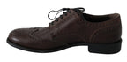 Dolce & Gabbana Brown Leather Brogue Derby Dress Shoes - Zeiniez