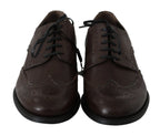Dolce & Gabbana Brown Leather Brogue Derby Dress Shoes - Zeiniez