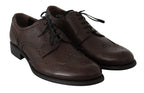 Dolce & Gabbana Brown Leather Brogue Derby Dress Shoes - Zeiniez