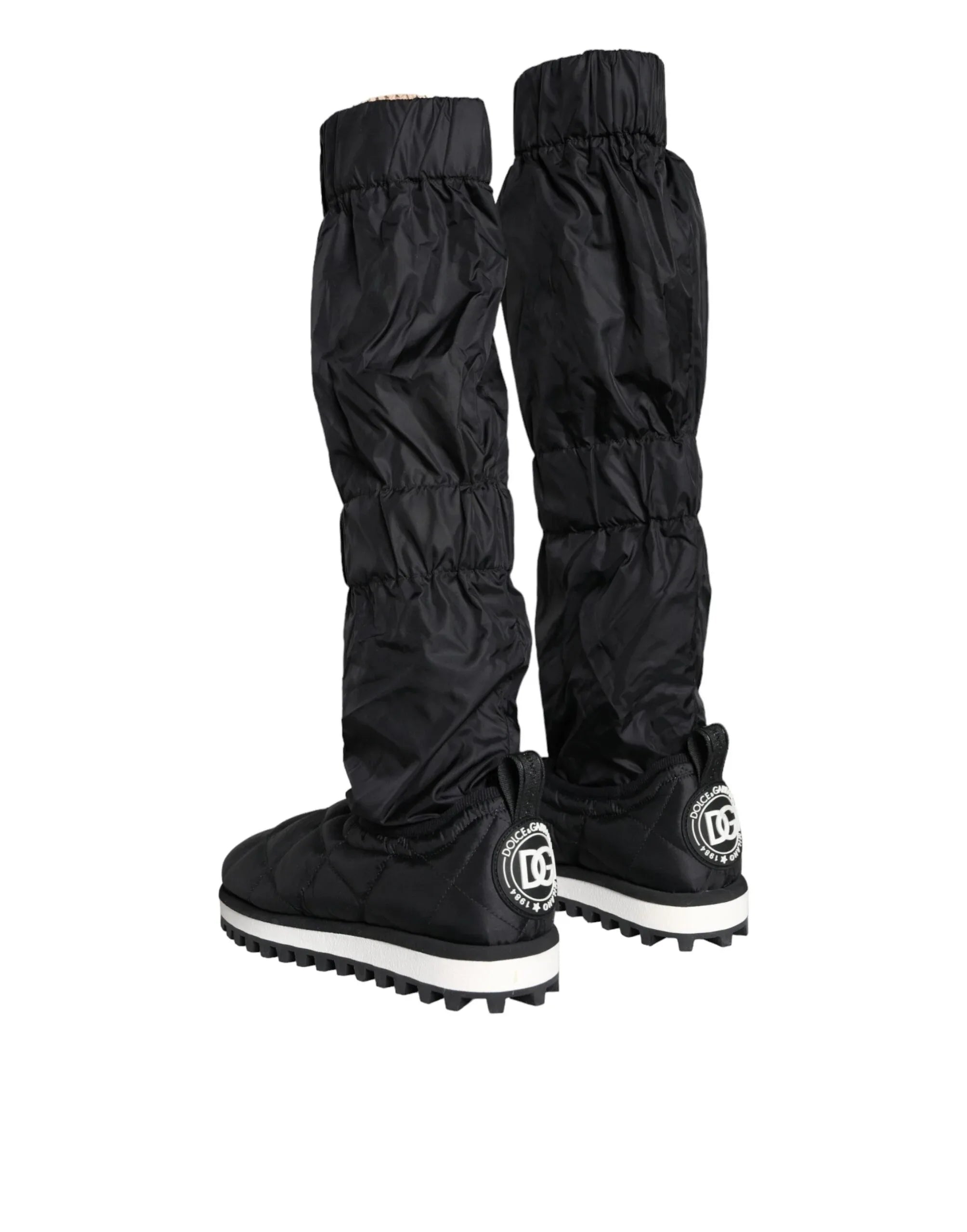 Dolce & Gabbana Black Quilted High Top Boots Sneakers Shoes - Zeiniez