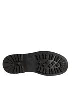 Dolce & Gabbana Black Lace Up Mid Calf Boots Men Shoes - Zeiniez