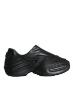 Dolce & Gabbana Black Foiled Rubber Toy Low Top Sneakers Shoes - Zeiniez