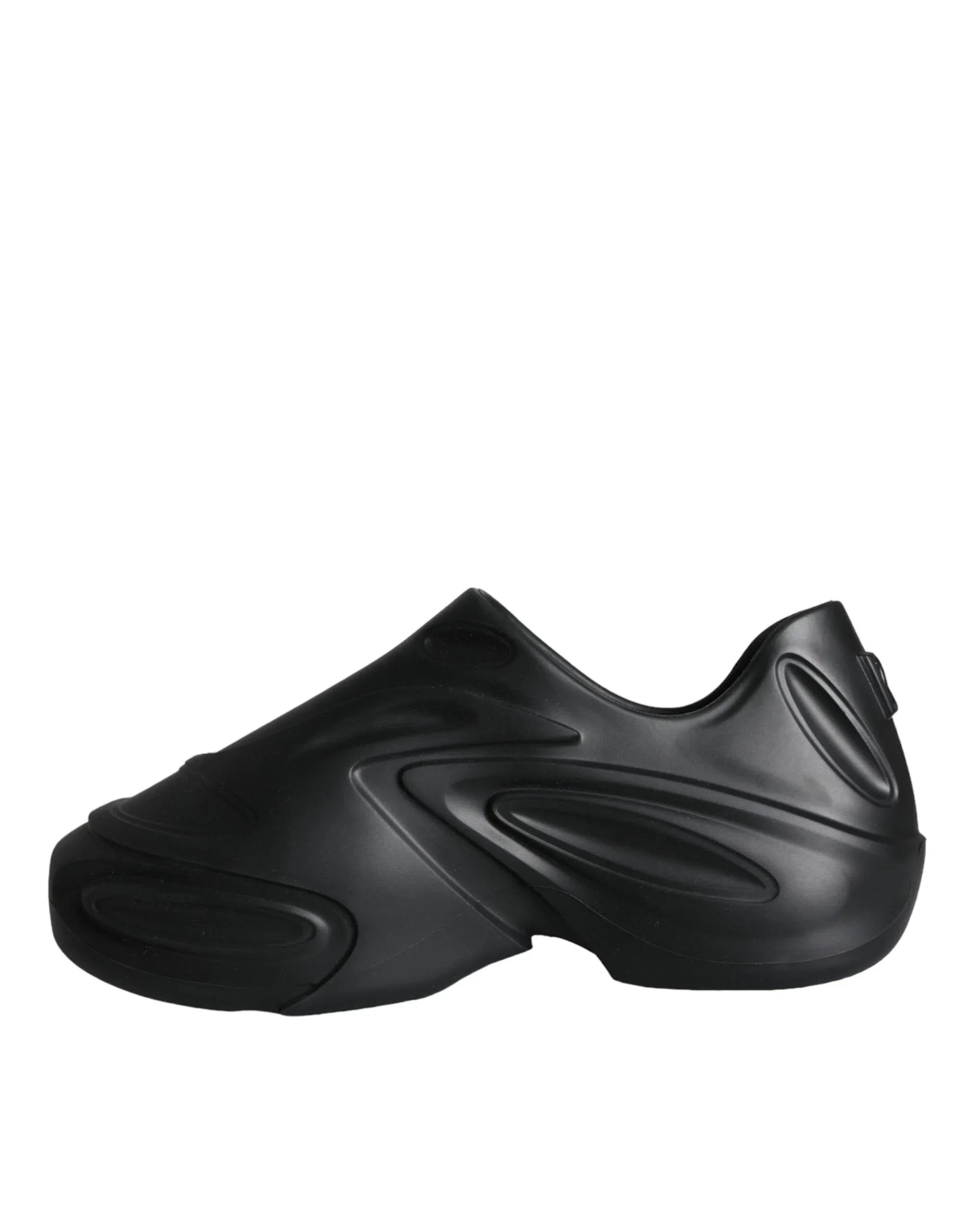 Dolce & Gabbana Black Foiled Rubber Toy Low Top Sneakers Shoes - Zeiniez