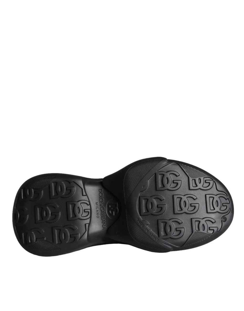 Dolce & Gabbana Black Foiled Rubber Toy Low Top Sneakers Shoes - Zeiniez