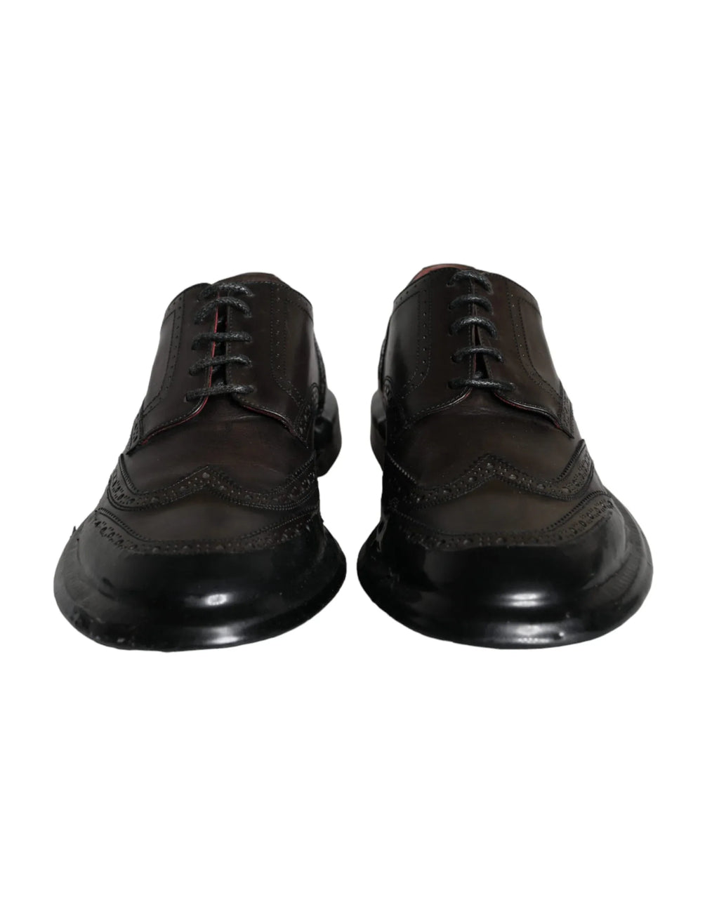 Dolce & Gabbana Black Leather Oxford Wingtip Formal Men Shoes - Zeiniez