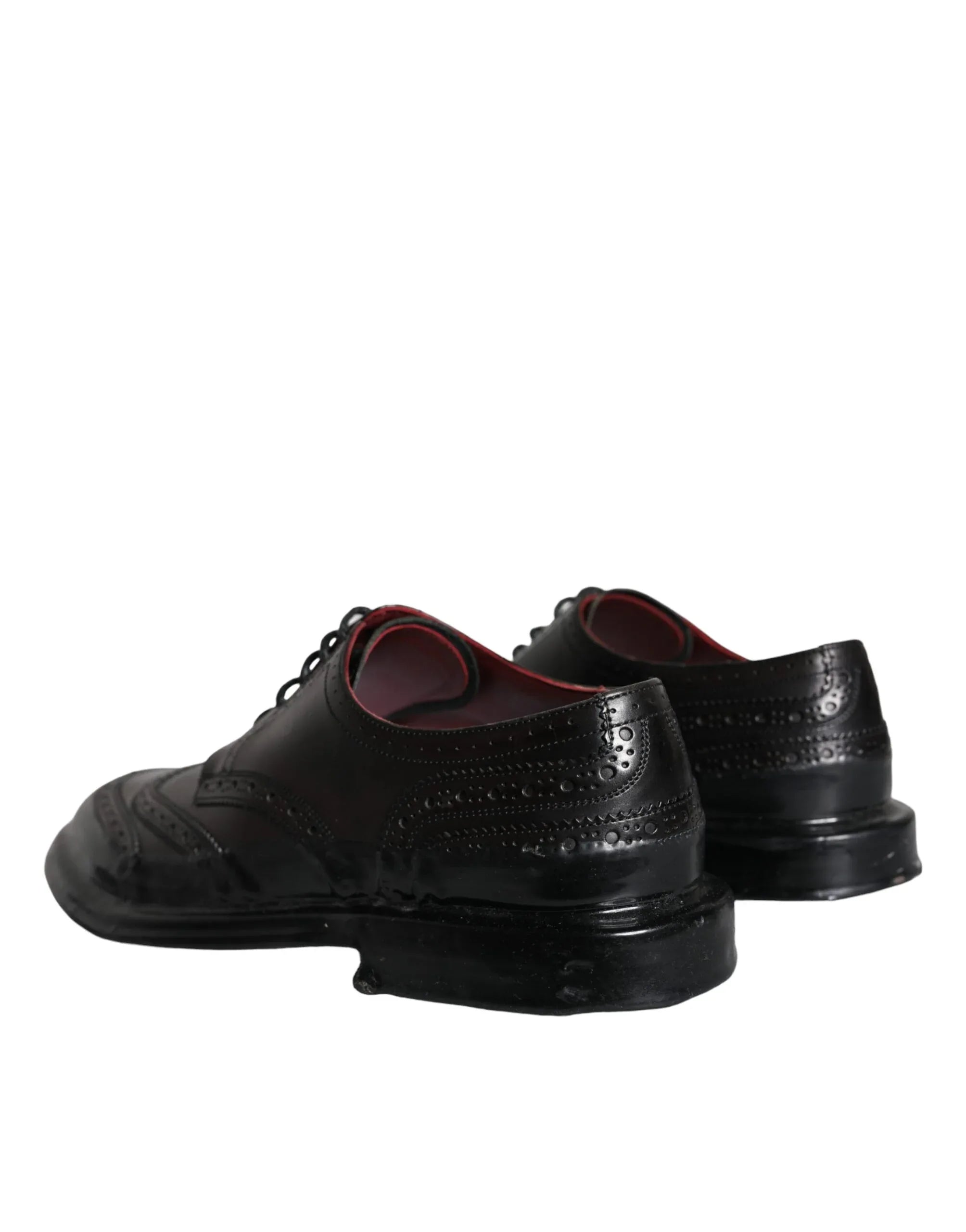 Dolce & Gabbana Black Leather Oxford Wingtip Formal Men Shoes - Zeiniez