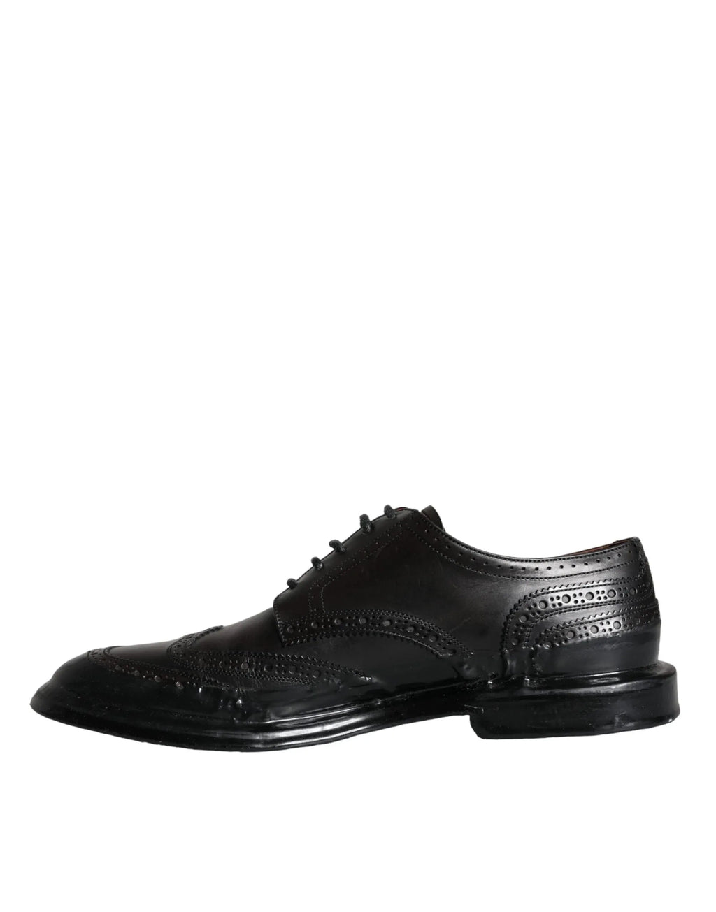 Dolce & Gabbana Black Leather Oxford Wingtip Formal Men Shoes - Zeiniez