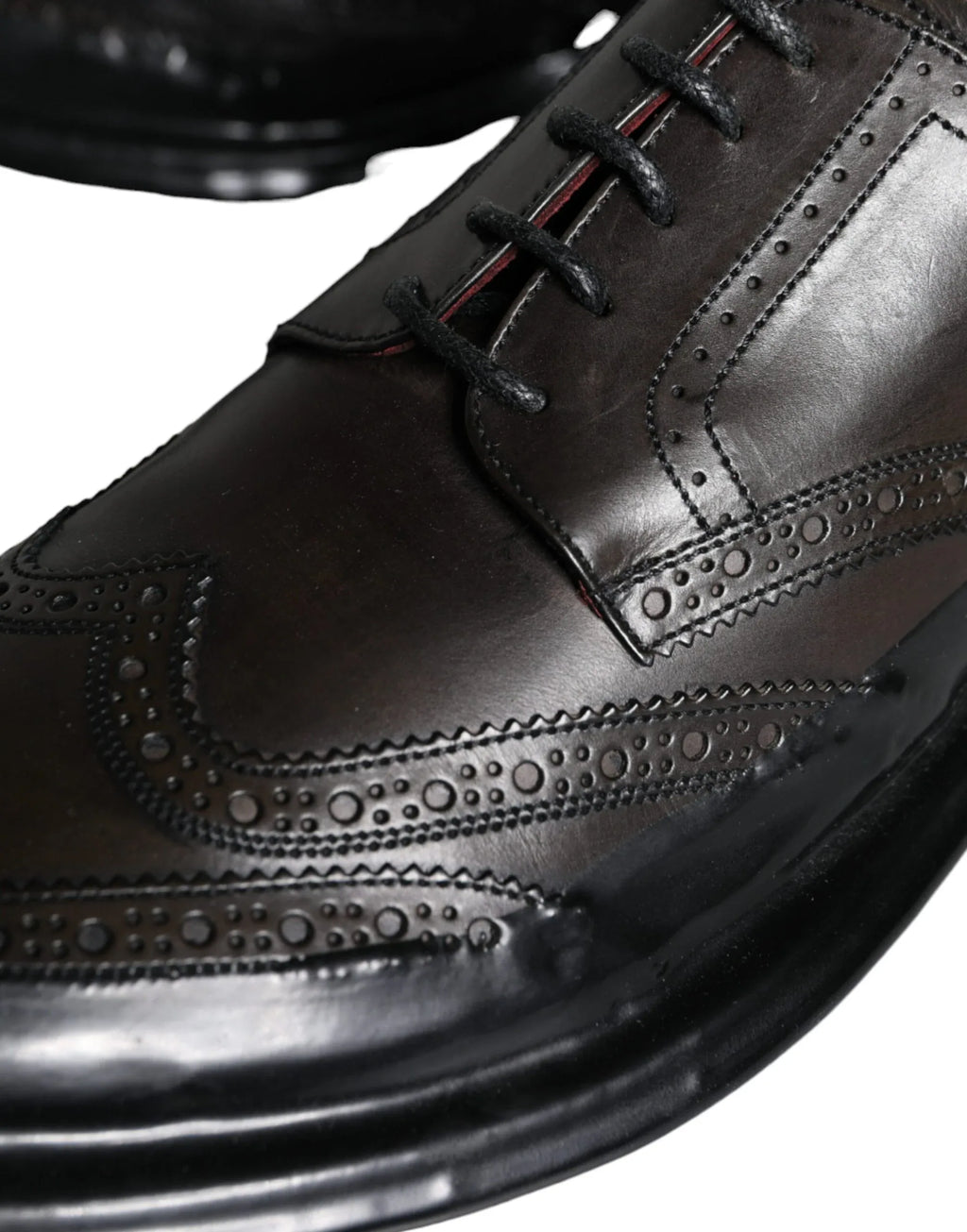 Dolce & Gabbana Black Leather Oxford Wingtip Formal Men Shoes - Zeiniez