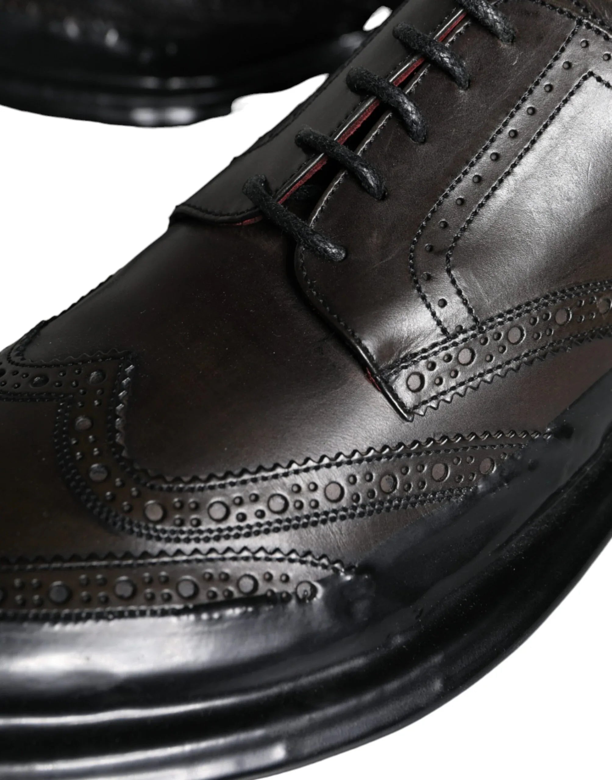 Dolce & Gabbana Black Leather Oxford Wingtip Formal Men Shoes - Zeiniez