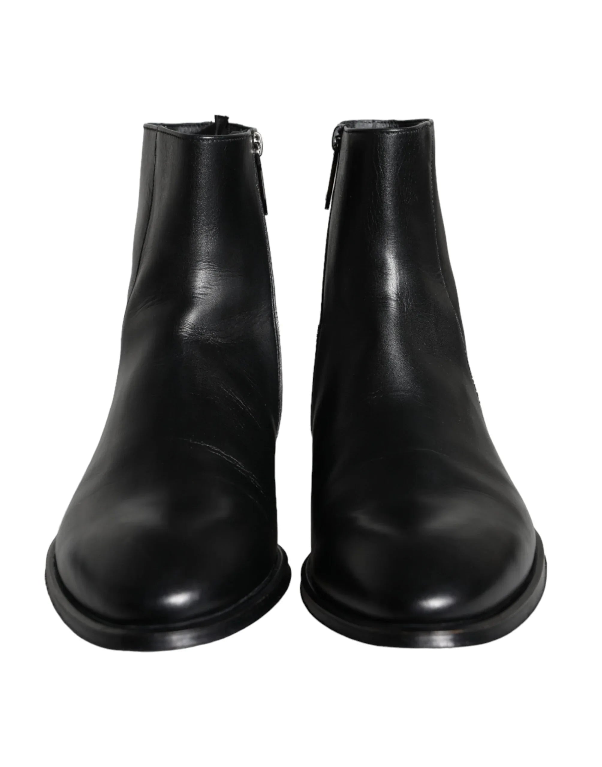 Dolce & Gabbana Black Calf Leather Men Ankle Boots Men Shoes - Zeiniez