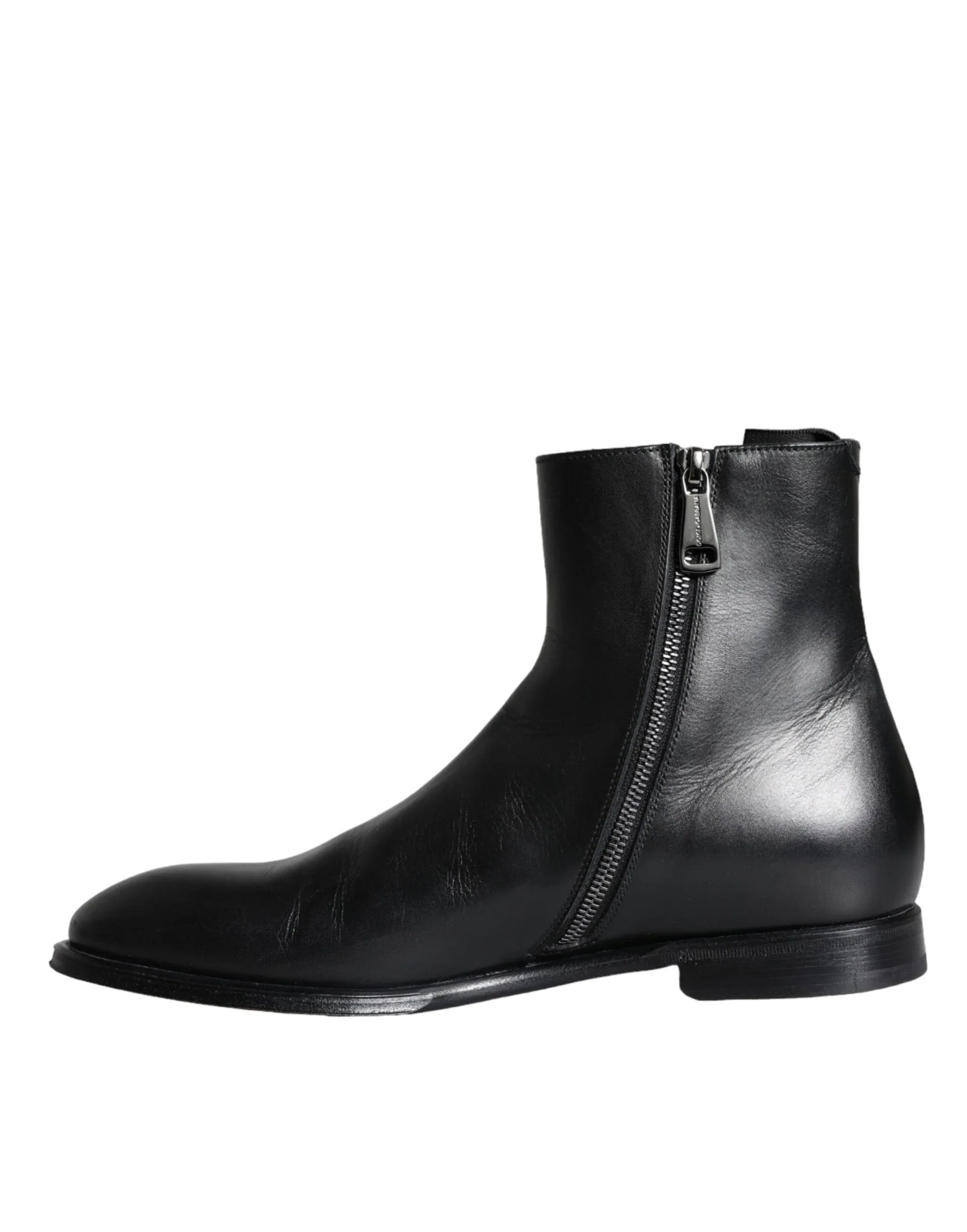 Dolce & Gabbana Black Calf Leather Men Ankle Boots Men Shoes - Zeiniez