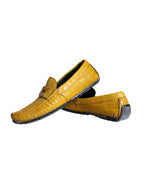 Dolce & Gabbana Yellow Leather Slip Mocassin Loafers Shoes - Zeiniez