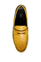 Dolce & Gabbana Yellow Leather Slip Mocassin Loafers Shoes - Zeiniez
