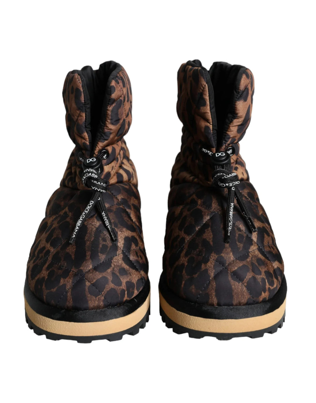 Dolce & Gabbana Brown Leopard Ankle Boots Padded Shoes - Zeiniez