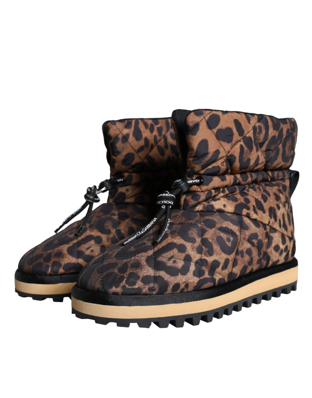 Dolce & Gabbana Brown Leopard Ankle Boots Padded Shoes - Zeiniez