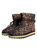 Dolce & Gabbana Brown Leopard Ankle Boots Padded Shoes - Zeiniez