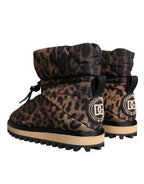Dolce & Gabbana Brown Leopard Ankle Boots Padded Shoes - Zeiniez